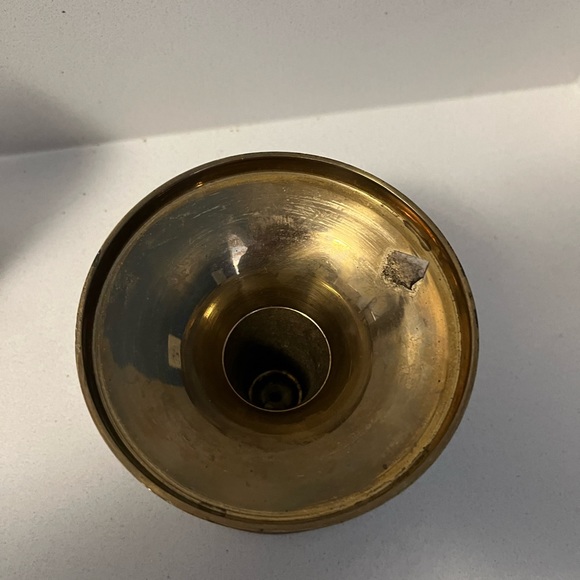 Vintage Fleur-De-Lis Matchstick Holder Wall Decor & Heavy Brass Candle Holder - Picture 9 of 14